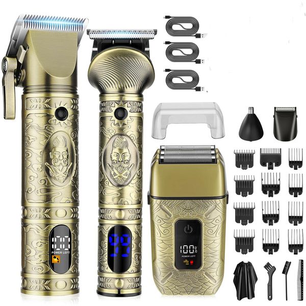 Professional Hair Clippers Men Electric Razor Shavers Nose Trimmer Cordless Beard Barber Grooming Kit