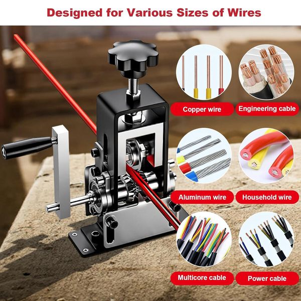 Manual Wire Stripping Machine Gauge Wire 0.06-1 inches,Scrapping Copper Wire Peeler Machine,Drill Powered Hand Crank Wire Stripper Tool for Scrap Copper Recycling