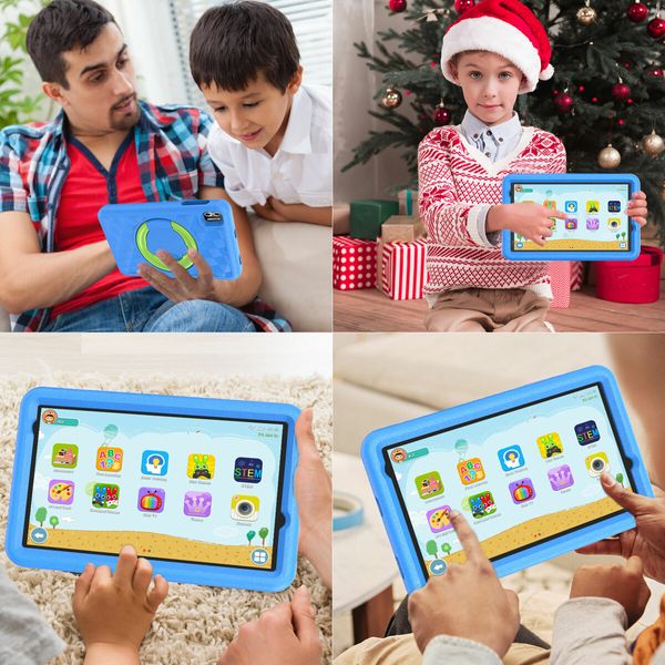 8 Inch Android 13 Kids Tablet 4GB RAM 64GB ROM Parental Control Pre-Installed Apps Educational Learning Tablet Case