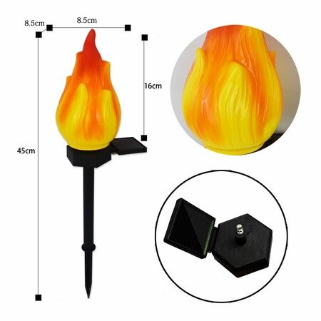 3p Solar Flame Lights Outdoor Decorative Lights Simulated Flame Landscape Garden Christmas Halloween Decoration