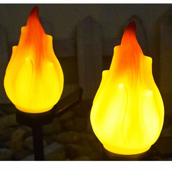 3p Solar Flame Lights Outdoor Decorative Lights Simulated Flame Landscape Garden Christmas Halloween Decoration