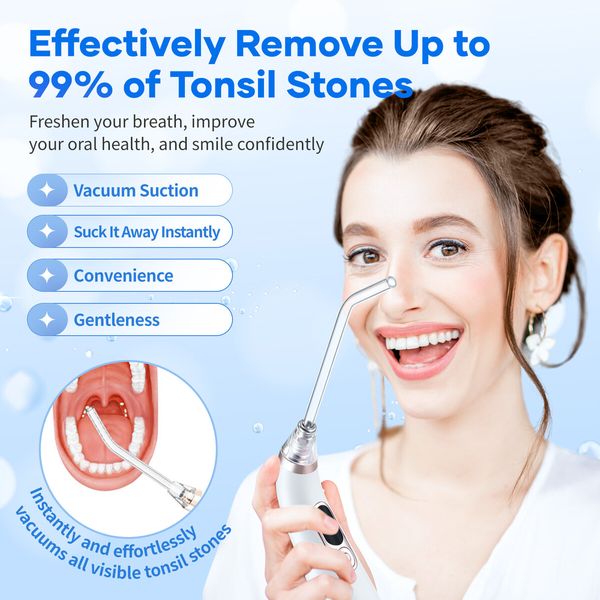 Tonsil Stone Removal Kit Remover Electronic Rock Extractor Oral Care Extraction Tool Cleaner Mouth Vacuum Cleaning 5 Suction Modes