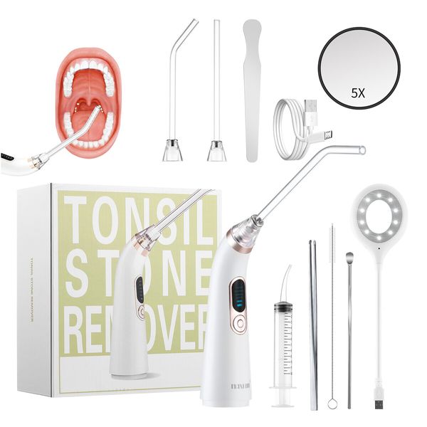 Tonsil Stone Removal Kit Remover Electronic Rock Extractor Oral Care Extraction Tool Cleaner Mouth Vacuum Cleaning 5 Suction Modes