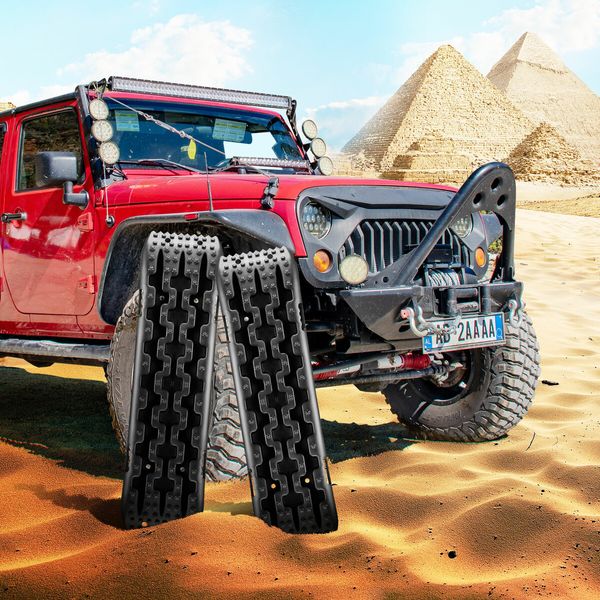 4WD Recovery Boards 4x4 Wheel Drive Tracks Off Road Tyre Ladder Traction Mats Tire Pads Treads for Truck Mud Snow Sand 2PCS