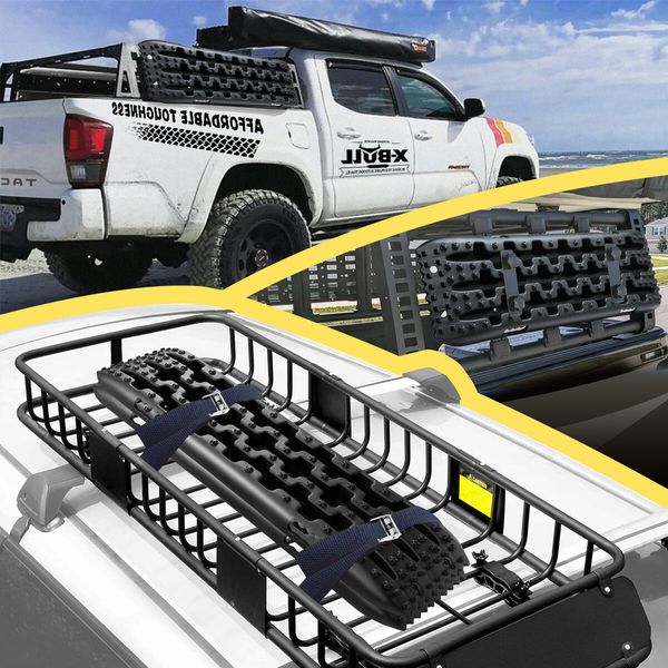 4WD Recovery Boards 4x4 Wheel Drive Tracks Off Road Tyre Ladder Traction Mats Tire Pads Treads for Truck Mud Snow Sand 2PCS