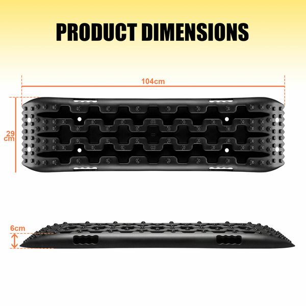 4WD Recovery Boards 4x4 Wheel Drive Tracks Off Road Tyre Ladder Traction Mats Tire Pads Treads for Truck Mud Snow Sand 2PCS