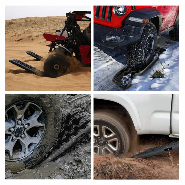 4WD Recovery Boards 4x4 Wheel Drive Tracks Off Road Tyre Ladder Traction Mats Tire Pads Treads for Truck Mud Snow Sand 2PCS