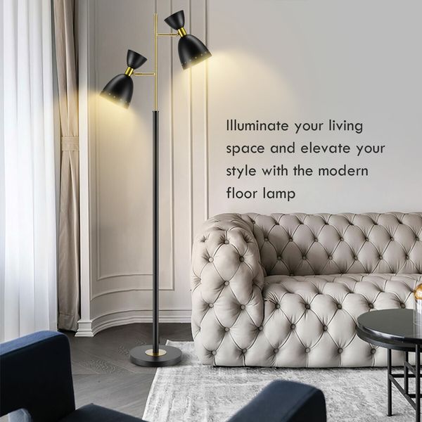 Modern Floor Lamp Led Reading Light Corner Free Standing Rotating Head Lampshade Bedroom Living Room Office 164cm