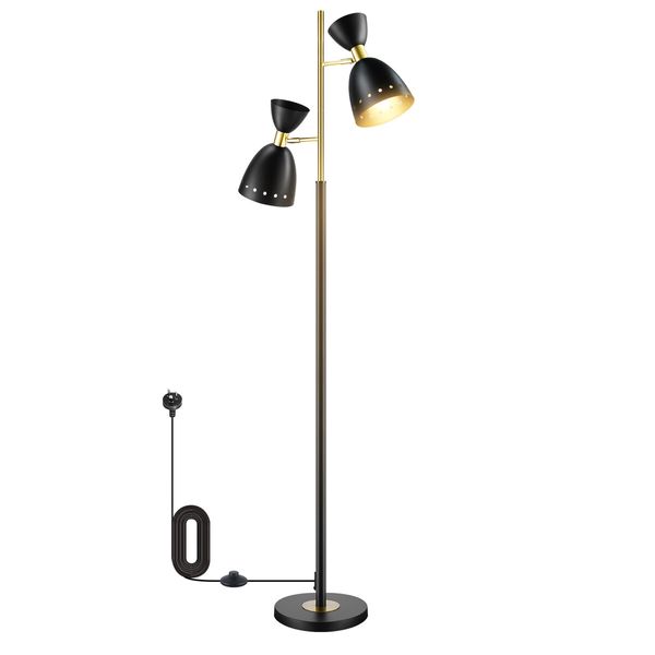 Modern Floor Lamp Led Reading Light Corner Free Standing Rotating Head Lampshade Bedroom Living Room Office 164cm