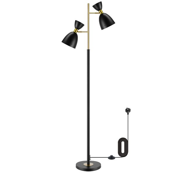 Modern Floor Lamp Led Reading Light Corner Free Standing Rotating Head Lampshade Bedroom Living Room Office 164cm