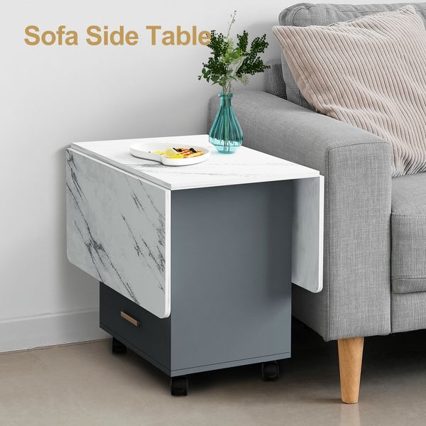 Folding Dining Table Extendable Corner Outdoor Furniture Room Storage Drawer Sofa Bed Coffee Side Console Kitchen Picnic Desk Marble with Wheels