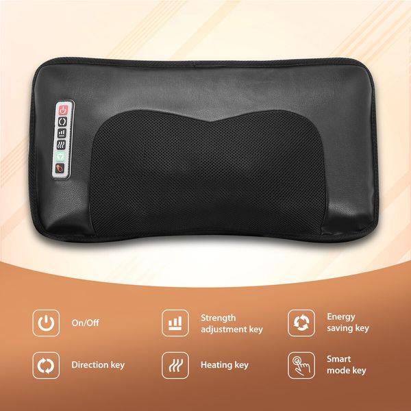 HOMASA Vibration Massage Mat Heated Shiatsu Neck Massager Full Body Electric Heating Pad Shoulder Back Leg Heater Car Seat Cushion