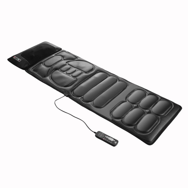 HOMASA Vibration Massage Mat Heated Shiatsu Neck Massager Full Body Electric Heating Pad Shoulder Back Leg Heater Car Seat Cushion