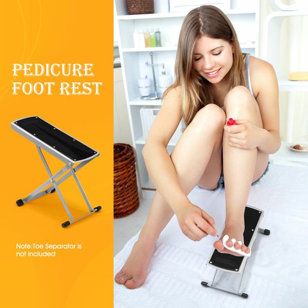 Pedicure Foot Rest Stool Adjustable Ergonomic Folding Footrest Footstool Stand Portable Nonslip Foldable Holder for Nail Salon Home Beauty