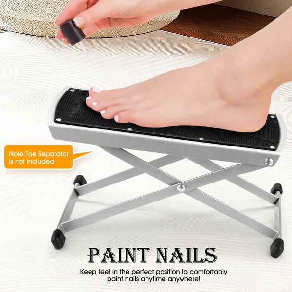 Pedicure Foot Rest Stool Adjustable Ergonomic Folding Footrest Footstool Stand Portable Nonslip Foldable Holder for Nail Salon Home Beauty