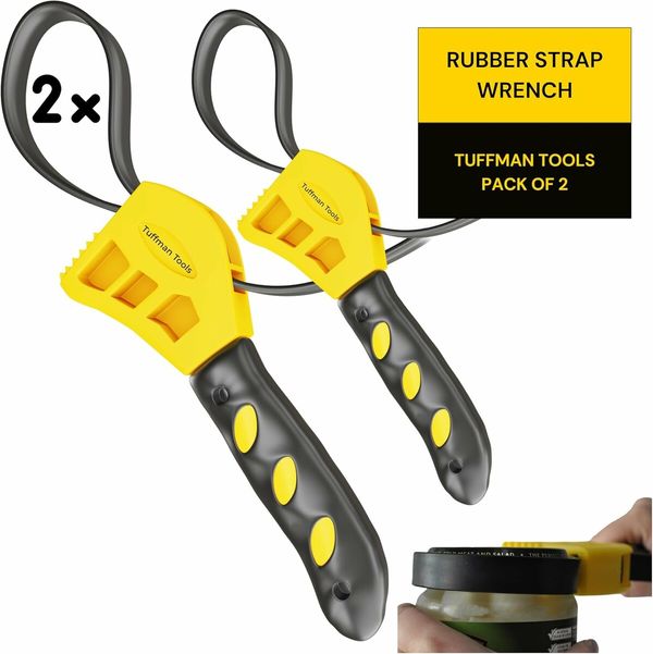 Oil Filter Wrench Adjustable Set, 2pcs, Plumbing Wrench for Tight Spaces Use as Jar Opener, Pipe Wrench