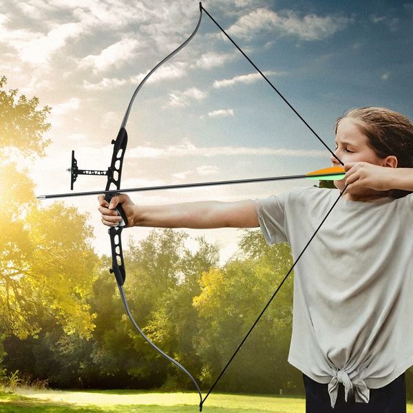 Takedown Recurve Bow and Arrows 68 Inch Sports Archery Hunting Target Shooting Games Outdoor Exercise Equipment 22lbs RH