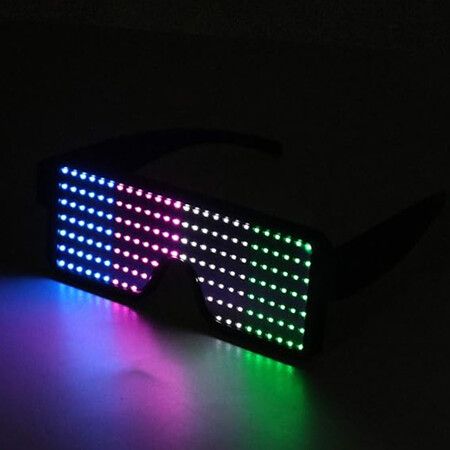 LED Glasses Light Up Dynamic Party Favor Glasses Festival Christmas USB Rechargeable LED Rave Glowing Flashing (Multicolor)