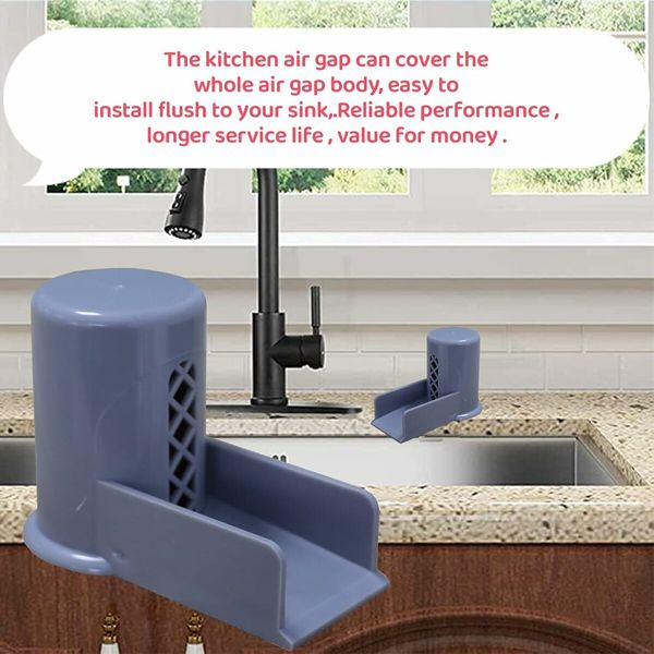 Dishwasher Air Gap Cover with Ramp, Replacement Air Gap for Dishwasher,Accessories for Dishwasher Air Gap Overflow Spout Extender for Dishwasher, Grey