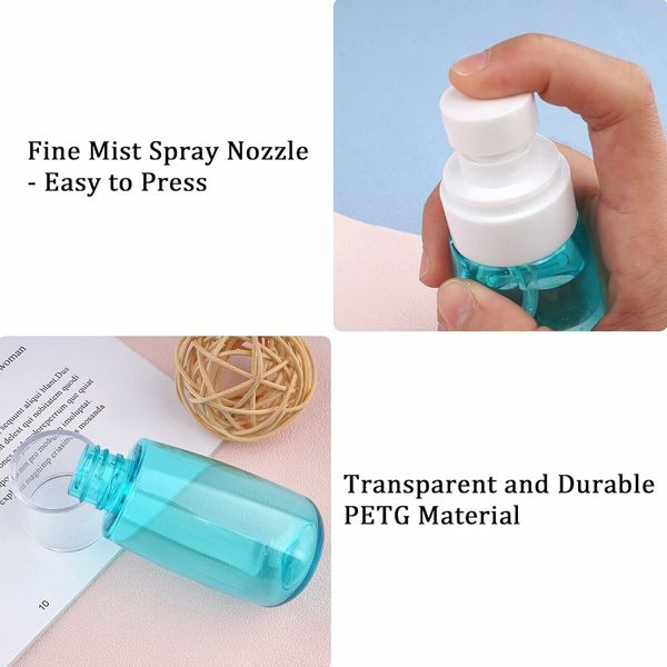 2Pcs Small Spray Bottle Travel Size 100ml, Mini Travel Sized Spray Bottles for Toners, Face and Hair Mist