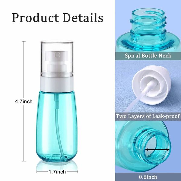 2Pcs Small Spray Bottle Travel Size 100ml, Mini Travel Sized Spray Bottles for Toners, Face and Hair Mist