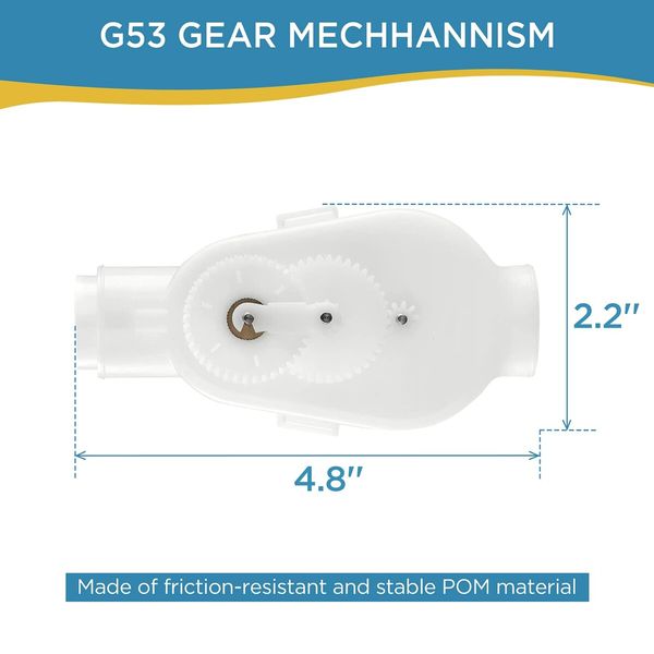 Backup Valve Replacement for Cleaner Parts,Compatible with E10,180,280,380,480,3900 Pool Cleaner,Longer Life Than OEM G52,Strengthen G53 Gear (2Pack)