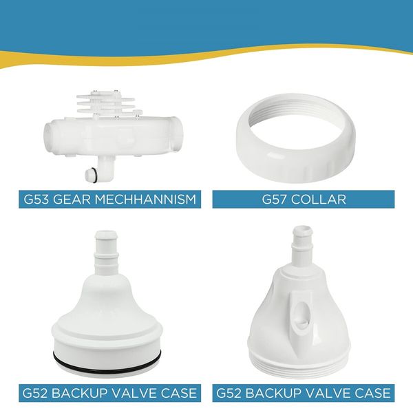 Backup Valve Replacement for Cleaner Parts,Compatible with E10,180,280,380,480,3900 Pool Cleaner,Longer Life Than OEM G52,Strengthen G53 Gear (2Pack)