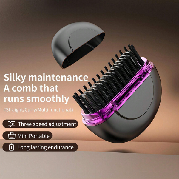 Portable Hair Comb Straightener Brush,Fast Heating 3 Temp Settings,Anti-Scald,For Travel Daily Use,Suitable For Men Long Beard And Women Hair