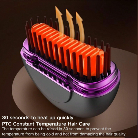 Portable Hair Comb Straightener Brush,Fast Heating 3 Temp Settings,Anti-Scald,For Travel Daily Use,Suitable For Men Long Beard And Women Hair