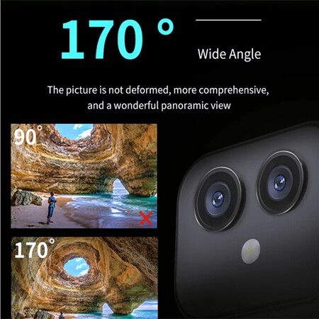 Mini Camera 1080P Dual Lens Camera 170 Degree Wide Angle Easy Operating Clear Night Vision Lightweight Portable Cams