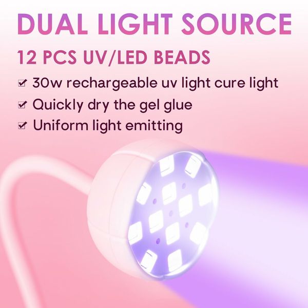 UV Nail Lamp for Gel Nails, 36W UV Nail Light Gooseneck Rechargeable with 4 Time Setting & Smart Auto Sensor for Nail Salon Home Use Lamp