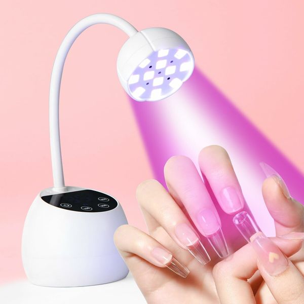 UV Nail Lamp for Gel Nails, 36W UV Nail Light Gooseneck Rechargeable with 4 Time Setting & Smart Auto Sensor for Nail Salon Home Use Lamp