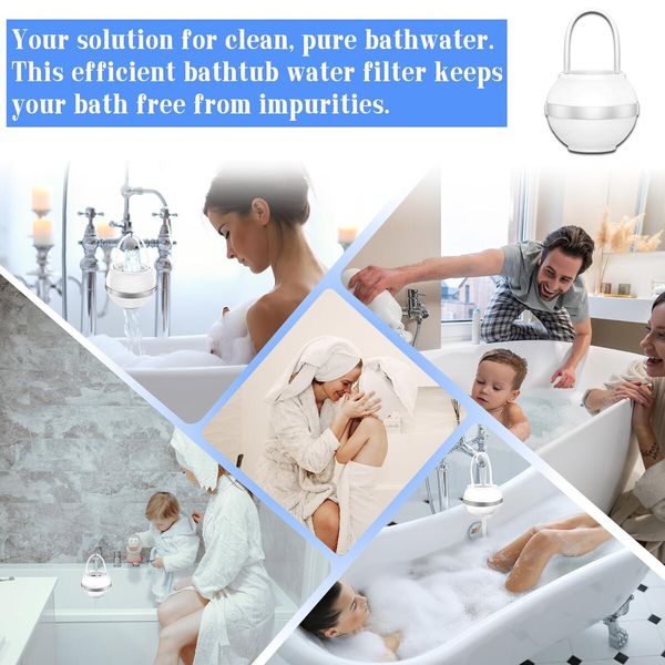 Bath Ball Filter,8 Stages Bath Filter,Removes Hundreds of Contaminants,Purify Your Bathwater