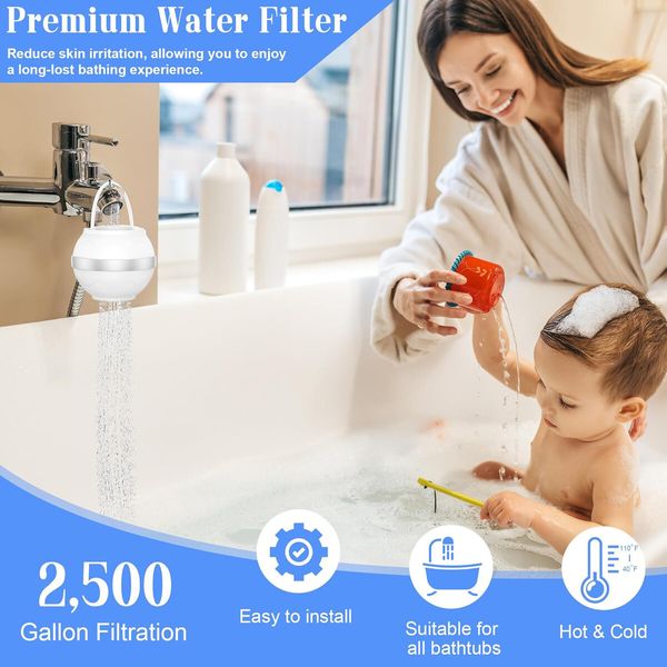 Bath Ball Filter,8 Stages Bath Filter,Removes Hundreds of Contaminants,Purify Your Bathwater