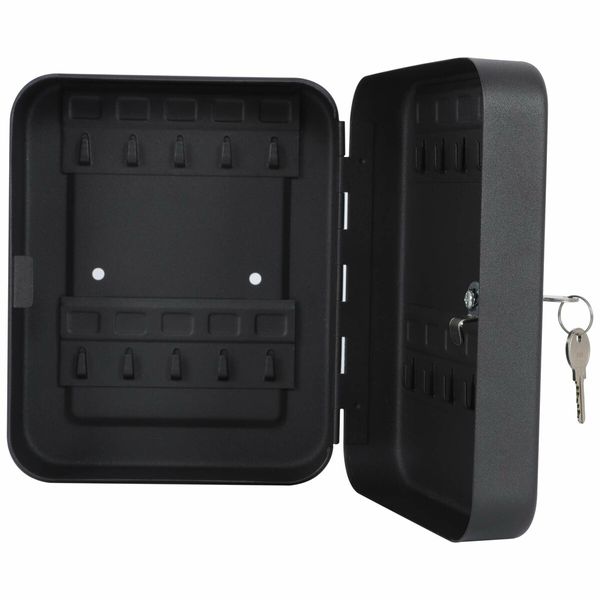 Key Cabinet Wall Mount,Locking Key Organizer,Key Lock Box with Key,Key Management,20 Key Hooks & Tags Key Lab,Black