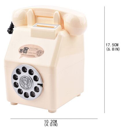 Piggy Bank Money Bank, Retro Phone Coins Bank for Boys and Girls, Ivory