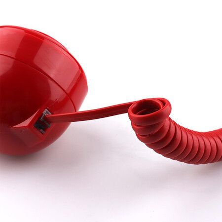 Retro Telephone, Classic Landline Telephone Vintage Old Fashioned Corded Telephone, Red