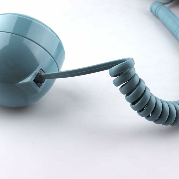 Retro Telephone, Classic Landline Telephone Vintage Old Fashioned Corded Telephone, Blue