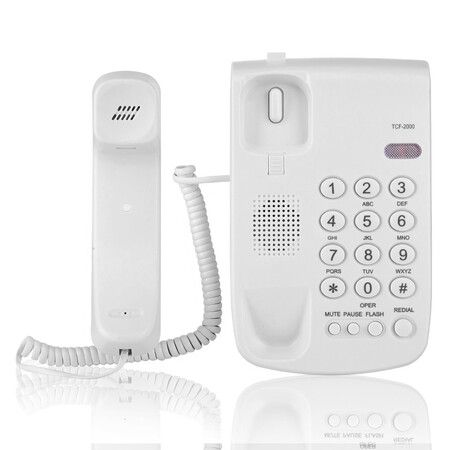 Desktop Landline Telephone, Corded Phone with Caller ID Display for Home Office Hotel Restaurant Easy to Install