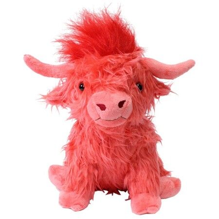 25cm Highland Cow Plush Toy Animal Doll Soft Stuffed Girls Boys Gift Toy Color Red