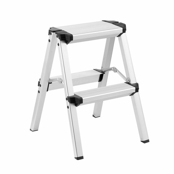 2 Step Folding Ladder Aluminium Collapsible Stool Foldable Portable Stairs Lightweight Household Warehouse Stepladder