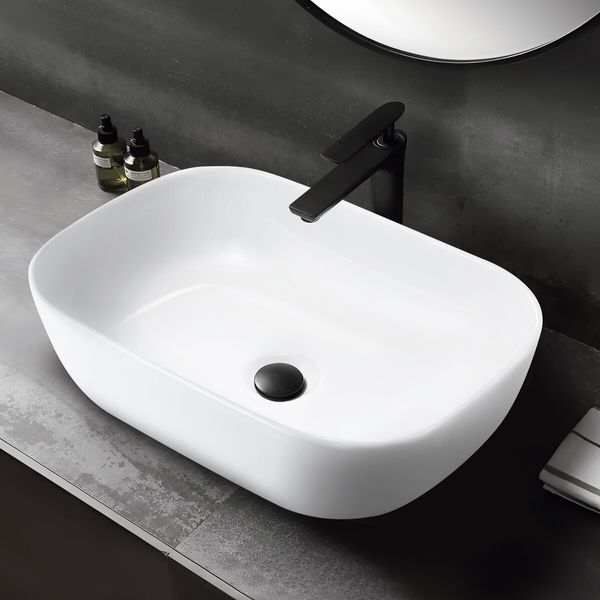 White Bathroom Basin Sink Vanity Vessel Washing Hand Wash Bowl Ceramic Above Counter Bath Toilet Countertop Modern