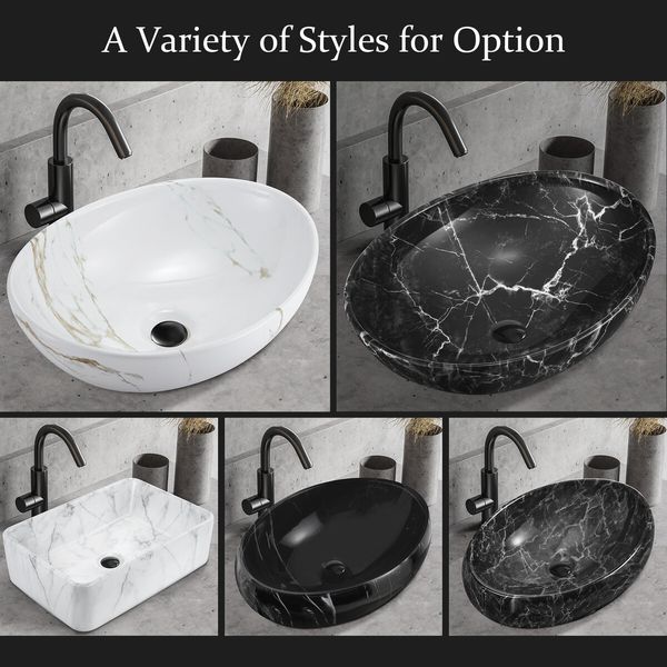 Bathroom Vanity Sink Washing Basin Vessel Ceramic Above Counter Hand Wash Bowl Oval Toilet Countertop Modern