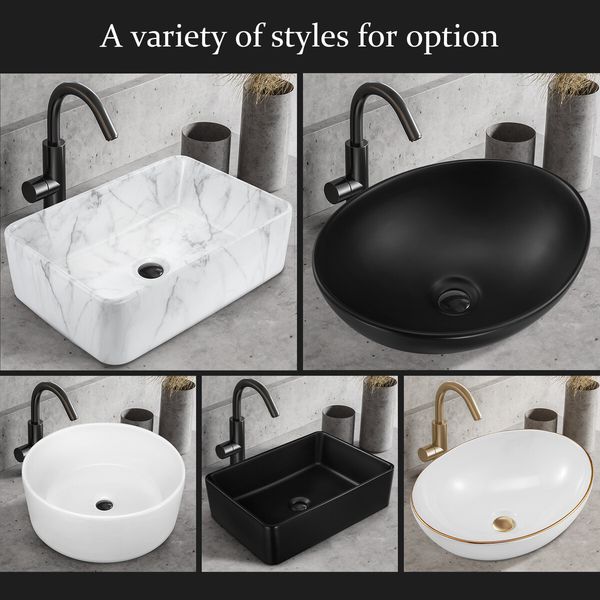 Bathroom Sink Vessel Basin Vanity Ceramic Above Counter Washing Hand Bowl Toilet Countertop Modern Rectangle