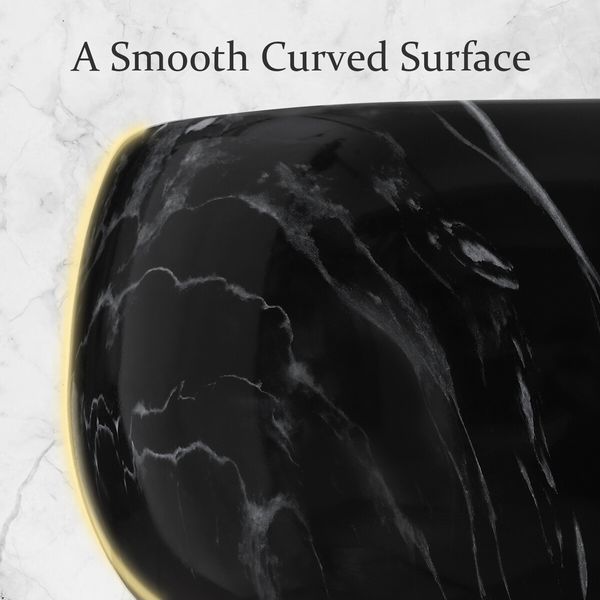 Black Bathroom Sink Basin Bath Vanity Vessel Washing Oval Hand Wash Bowl Ceramic Above Counter Toilet Countertop Modern Marble