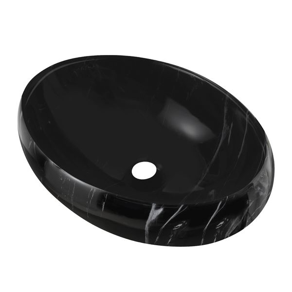 Black Bathroom Sink Basin Bath Vanity Vessel Washing Oval Hand Wash Bowl Ceramic Above Counter Toilet Countertop Modern Marble