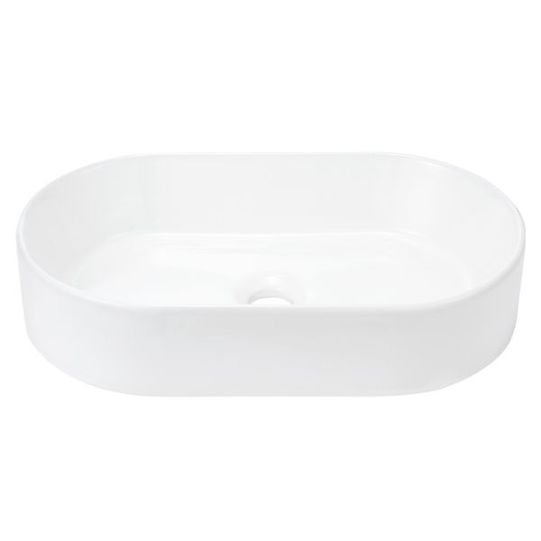 White Bathroom Sink Vessel Washing Basin Hand Wash Bowl Vanity Ceramic Oval Above Counter Modern Countertop Toilet