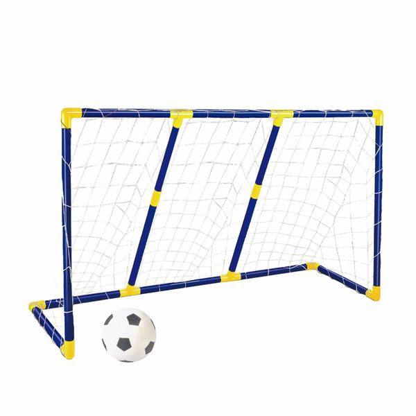 Soccer Goal Football Net Set Kids Target Training Practice Backyard Game Outdoor Park Sports Match Youth 102x57cm with Plastic Ball Pump Beanbag