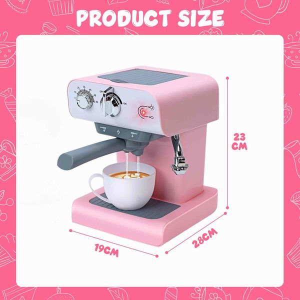 Kids Coffee Machine Maker Toy Set Pretend Role Play Kitchen Appliance Game Sensory Food Toys Pantry Cafe Party Favours Simulation Light Sound