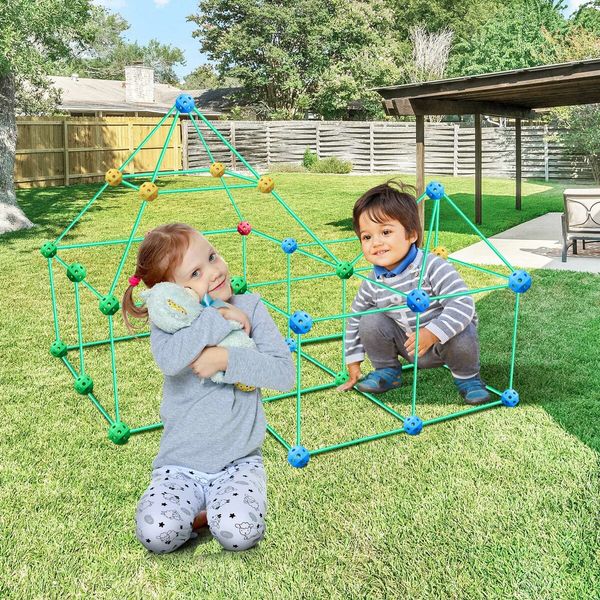 DIY Fort Building Kit 340pcs Castle Construction Builder Educational Creative Toy STEM Learning Playset Gift for Kids